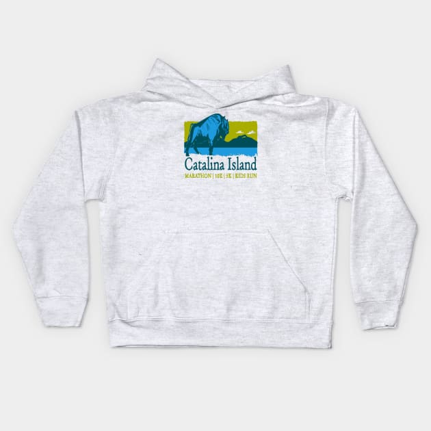 cataline island marathon kids Kids Hoodie by BonnyManthe